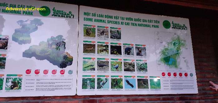 Demonstrations on the geography, terrain, animal and bird species at the Cat Tien National Park