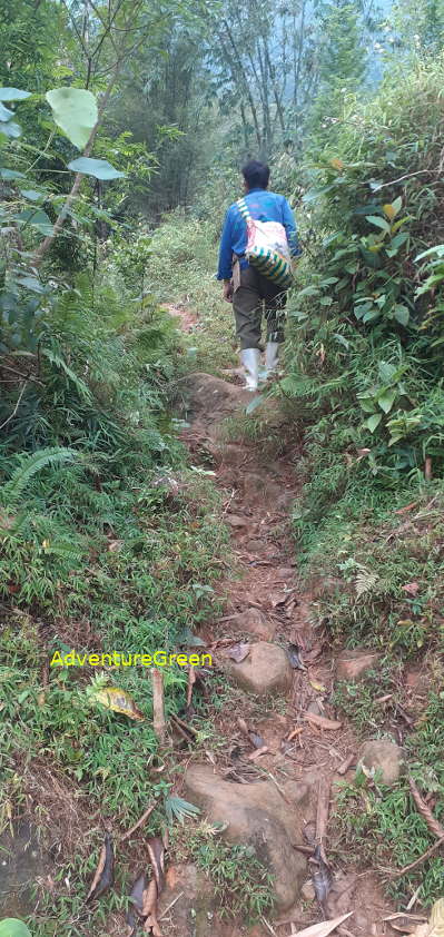 A rocky path near the base of Mount Pu Luong